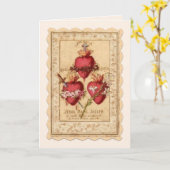 Carte Coeurs religieux de Jésus Marie Joseph (Fleur jaune)