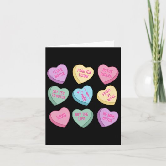 Carte Cœurs Rétro Saint-Valentin Botox Filler Candy Dysp (Devant)