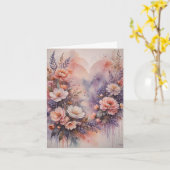 Carte Cœurs Romantiques et Fleurs Saint-Valentin (Fleur jaune)