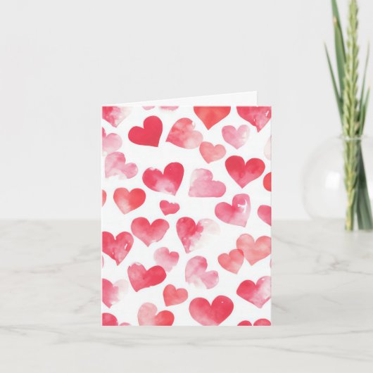 Carte Coeurs rose et rouge Salutation de Saint Valentin (Devant)