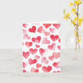 Carte Coeurs rose et rouge Salutation de Saint Valentin (Fleur jaune)