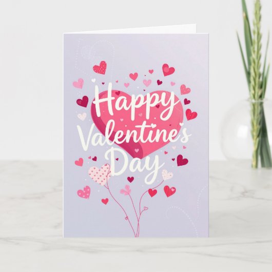 Carte Cœurs roses Joyeuse Saint-Valentin (Devant)