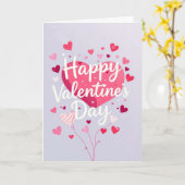Carte Cœurs roses Joyeuse Saint-Valentin (Fleur jaune)