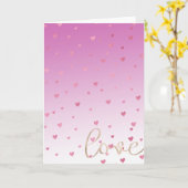 Carte Coeurs roses Ombre Gold Love (Fleur jaune)
