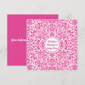 Carte Coeurs roses ornés (Devant / Derrière)