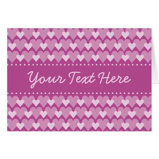 Carte Coeurs roses, personnaliser (Devant Horizontal)