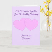 Carte Cœurs roses personnalisés 7e anniversaire de maria (Fleur jaune)