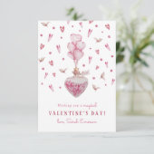 Carte Coeurs roses Salle de classe de la Saint-Valentin (Debout devant)