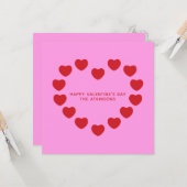 Carte Coeurs rouge rose mignon coutume moderne Saint Val (Devant/Arrière en situation)