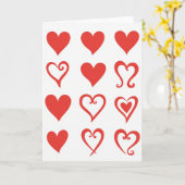 Carte Cœurs Rouges Amour (Fleur jaune)