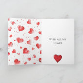 Carte Cœurs Rouges Amour (Intérieur)