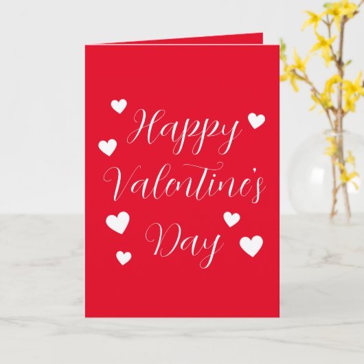 Carte Cœurs rouges blancs Joyeuse Saint-Valentin  (Fleur jaune)