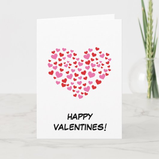 Carte Cœurs rouges et roses | Ajoutez votre texte (Devant)