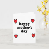 Carte Cœurs rouges fête des mères (Fleur jaune)