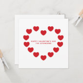 Carte Coeurs rouges mignons coutume moderne Saint Valent (Devant/Arrière en situation)