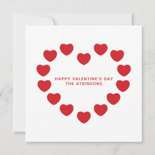 Carte Coeurs rouges mignons coutume moderne Saint Valent