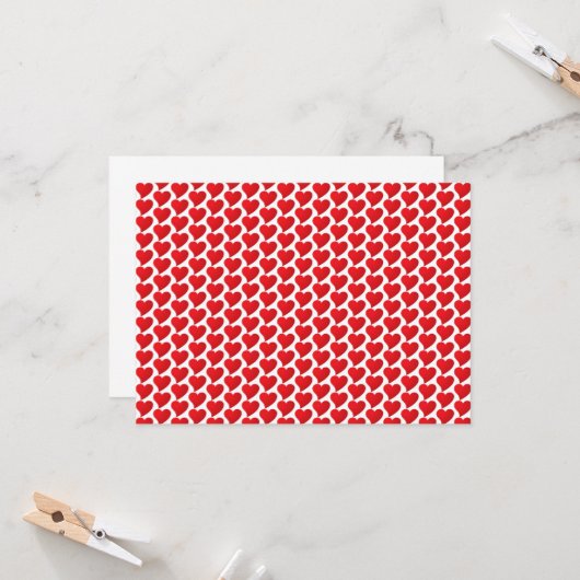 Carte Coeurs rouges mignons motif la Saint Valentin mode (Devant/Arrière en situation)