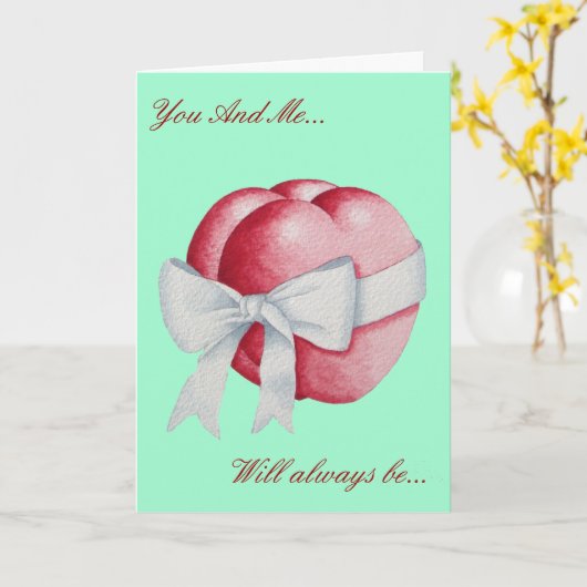 Carte Coeurs rouges romantiques attachés avec un ruban b (Fleur jaune)