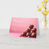 Carte Cœurs rouges sur fond rose Saint-Valentin (Fleur jaune)