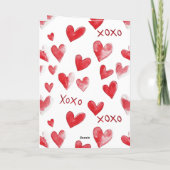 Carte Cœurs Rouges XOXO Amour (Dos)