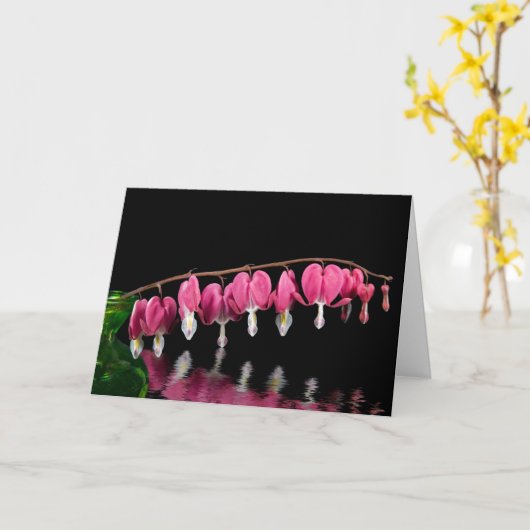 Carte Coeurs saignants Réflexion Sympathie (Fleur jaune)