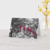 Carte coeurs saignants rouges (Fleur jaune)