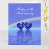 Carte Coeurs saphirs du 45e anniversaire (Fleur jaune)