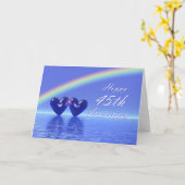 Carte Coeurs saphirs du 45e anniversaire (Fleur jaune)