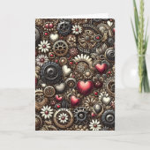 Carte Coeurs Steampunk personnalisés Saint Valentin (Devant)
