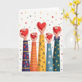 Carte Cœurs Unis d'Amour (Fleur jaune)