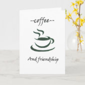 Carte --coffee and friendship--(green cup) (Fleur jaune)