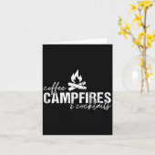 Carte Coffee Camping Et Tails Graphic Funny Camping (Fleur jaune)