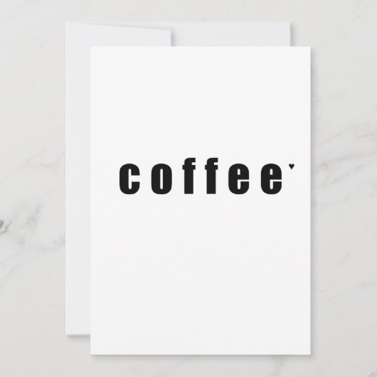 Carte coffee - minimalistic typography card (Devant)