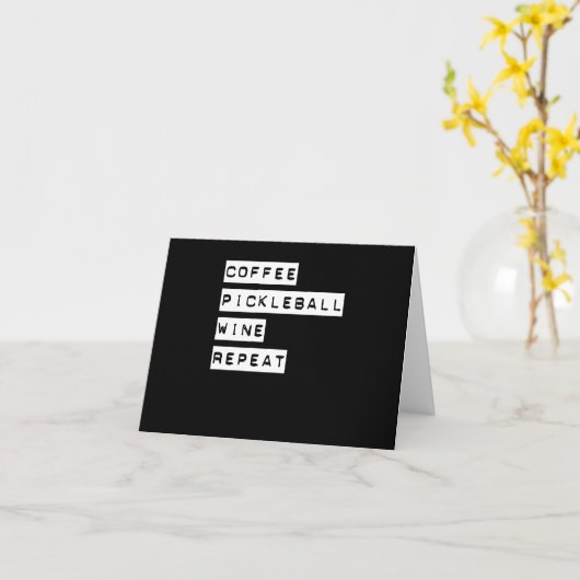 Carte Coffee Pickleball Wine Repeate (Fleur jaune)