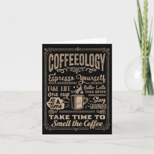 Carte Coffeeology - Amoureux amusants du café Inspiratio