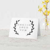 Carte Cogito Ergo Sum Je Pense Donc Je Suis (Fleur jaune)