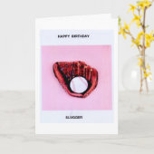 Carte Cogneur de joyeux anniversaire (Fleur jaune)