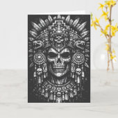 Carte Coiffe de crâne aztèque par BurnsInHell (Fleur jaune)