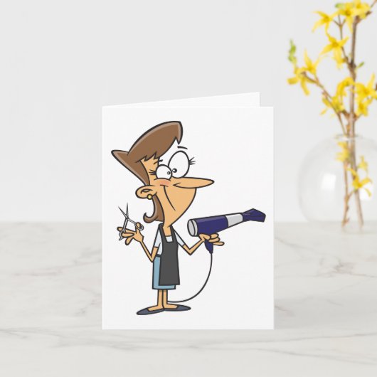 Carte Coiffeur Avec Ciseaux (Fleur jaune)