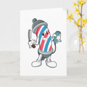 Carte Coiffeur avec rasoir (Fleur jaune)