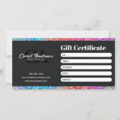 Carte Coiffeur Moderne Paillettes Arc-en-Ciel (Devant)