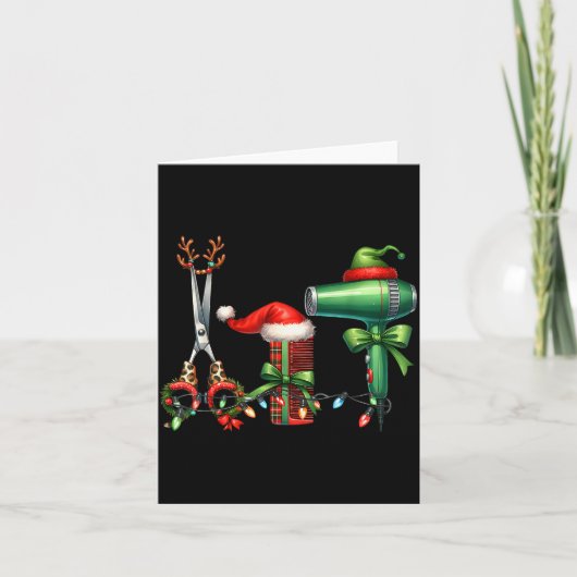 Carte Coiffeur Noël Coiffeuse licenciée Coiffeur (Devant)