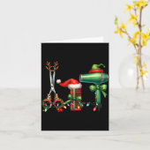 Carte Coiffeur Noël Coiffeuse licenciée Coiffeur (Fleur jaune)