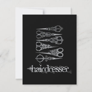 Carte Coiffeur vintage Ciseaux classiques