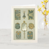 Carte Coiffeuse de seder en anton Art nouveau (Fleur jaune)