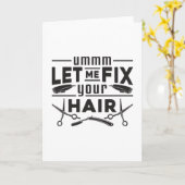 Carte Coiffeuse Stylo Barber Ciseaux Coiffeur Idée cadea (Fleur jaune)