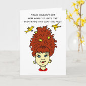 Carte Coiffure de dessin animé Nid d'oiseau (Fleur jaune)