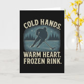 Carte Cold Hands Warm Heart Frozen Rink – Ice Hockey Win (Fleur jaune)