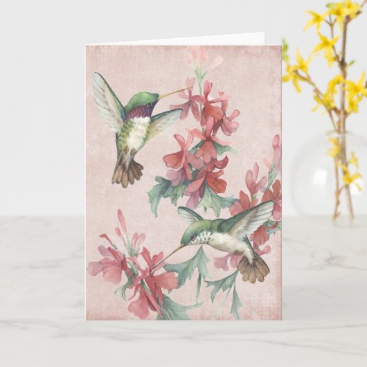 Carte Colibri (Fleur jaune)