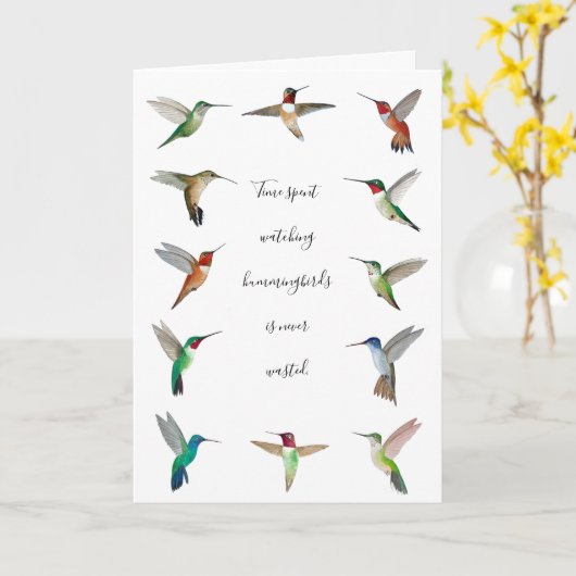 Carte Colibri (Fleur jaune)